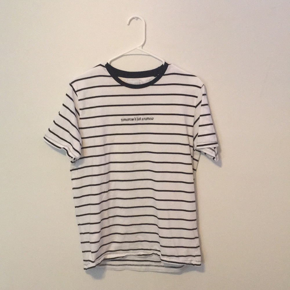 Striped blue and white shirt - cactus man